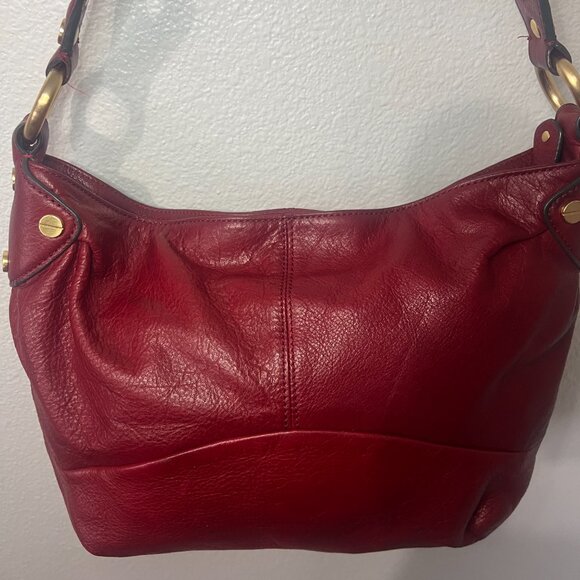 B. Makowsky Red Leather Hobo Bag - Picture 9 of 15